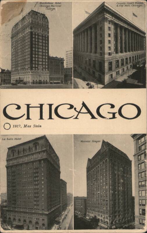 Chicago Hotels, County Court House, City Hall, Masonic Temple Illinois
