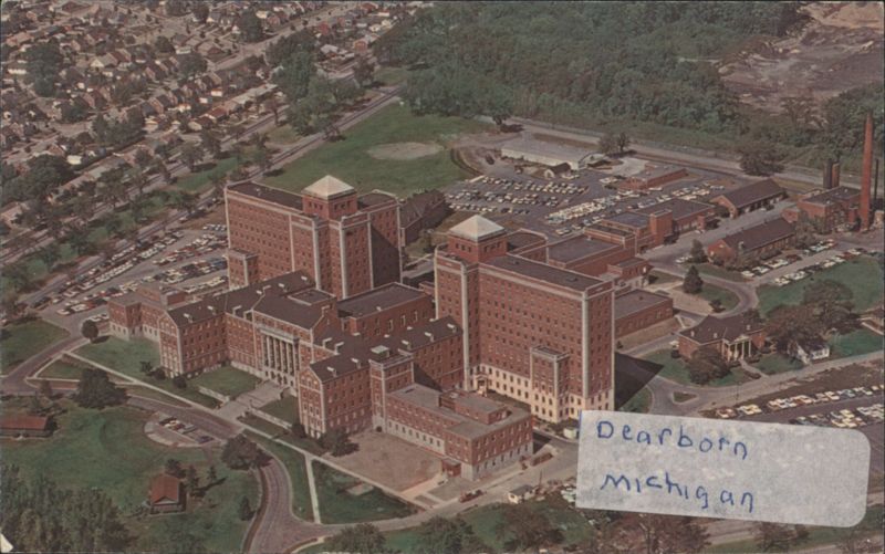 Veterans Administration Hospital, Aerial View Dearborn Michigan