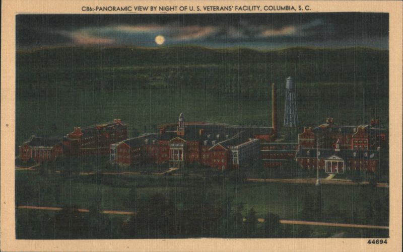 Panoramic View by Night of U. S. Veterans' Facility Columbia South Carolina