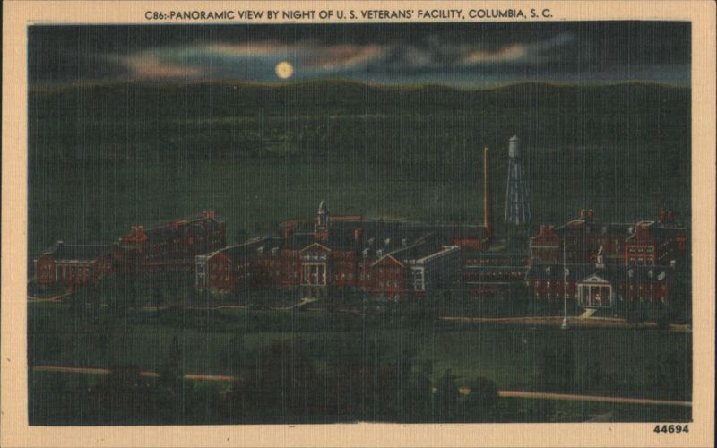 Panoramic View by Night of U. S. Veterans' Facility Columbia South Carolina