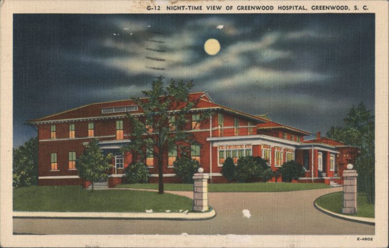 Night-Time View of Greenwood Hospital South Carolina