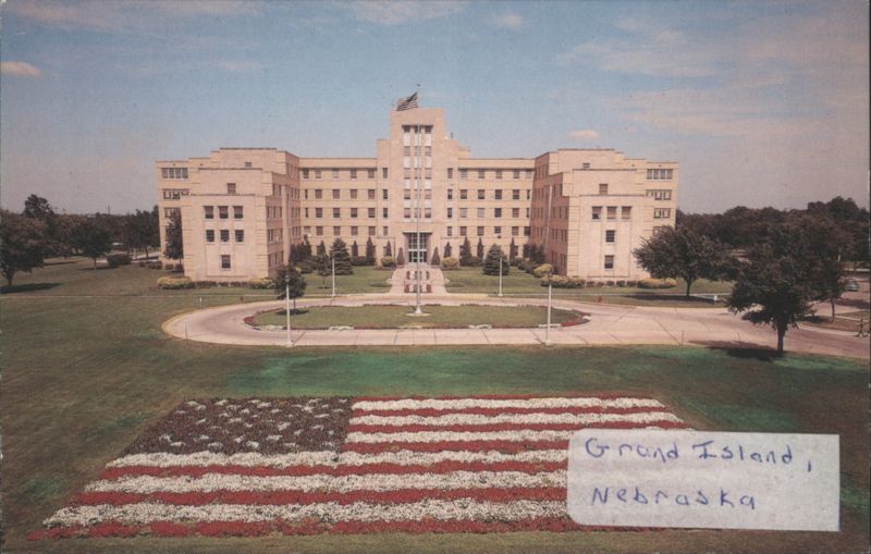 Veterans Administration Medical Center, American Flag Flower Bed Grand Island Nebraska
