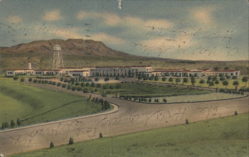 Carrie Tingley Hospital with Caballo Mountains, Hot Springs New Mexico