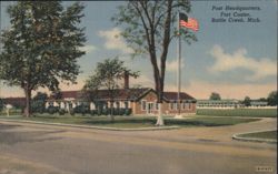 Post Headquarters, Fort Custer, Battle Creek, Mich. Postcard