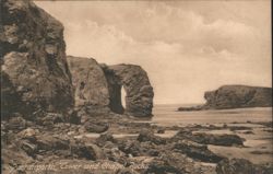 Perranporth, Tower and Chapel Rocks Postcard