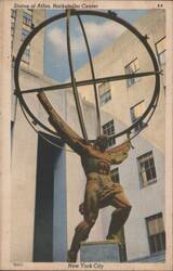 Statue of Atlas, Rockefeller Center, New York City Postcard