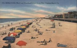 The Million Dollar Beach and Boardwalk from Ocean Pier Postcard