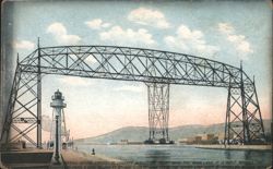 Aerial Bridge, Lighthouse, Duluth, MN Postcard
