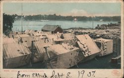 Drying the Nets, Charlevoix, MI Postcard