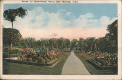 Scene at Greenwood Park, Des Moines Postcard