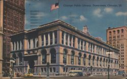 Chicago Public Library, Down-town Postcard