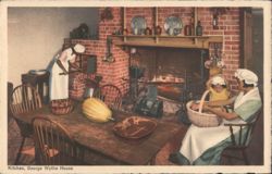 Kitchen, George Wythe House, Williamsburg Postcard