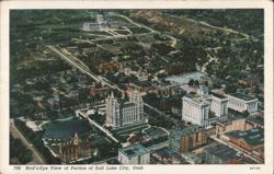Bird's-Eye View of Portion of Salt Lake City, Utah Postcard