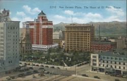 San Jacinto Plaza, The Heart of El Paso, Texas Postcard