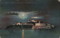 Alcatraz Island, San Francisco Bay at Night Postcard