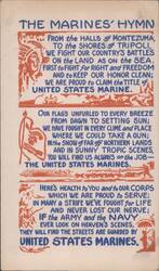 The Marines' Hymn Illustrated Lyrics Postcard