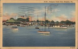 Hampton Yacht Club, Hampton, VA Postcard