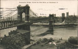 Suspension Bridge, Across the Ohio River, Cincinnati Postcard