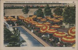 Famous Outdoor Restaurant, Rockefeller Center, Radio City Postcard