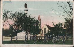Military Exercises, Marion Square, Charleston, SC Postcard