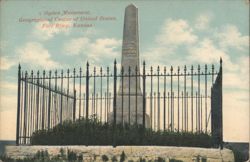 Ogden Monument, Geographical Center of US, Fort Riley, KS Postcard