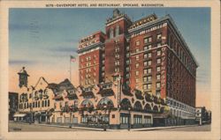 Davenport Hotel and Restaurant, Spokane, Washington Postcard