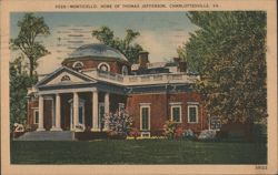 Monticello, Home of Thomas Jefferson Postcard