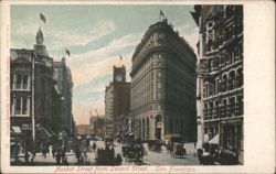 Market Street from Second Street, San Francisco Postcard