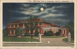 Night-Time View of Greenwood Hospital Postcard