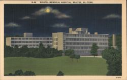 Bristol Memorial Hospital at Night Postcard