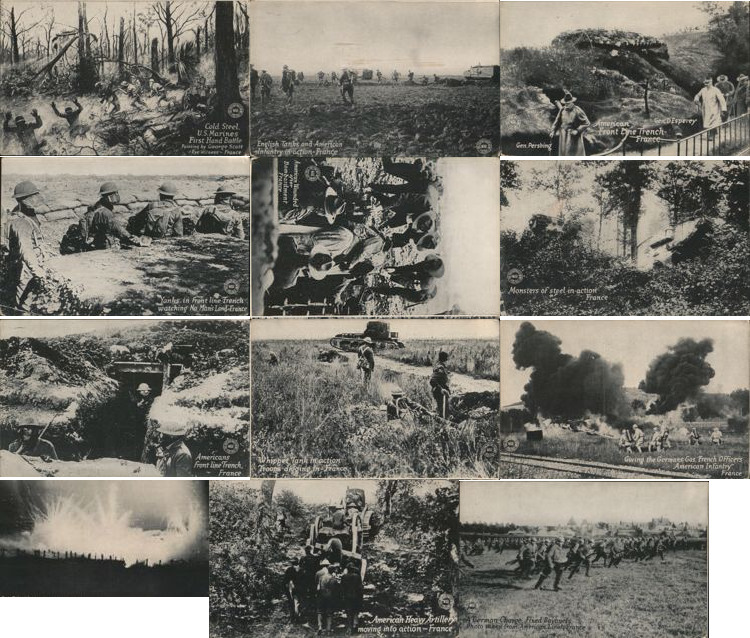 Lot of 12: WWI Scenes, US Military