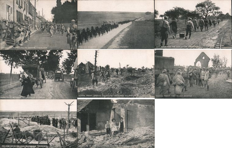 Set of 8: WWI War Post Cards, British Troops