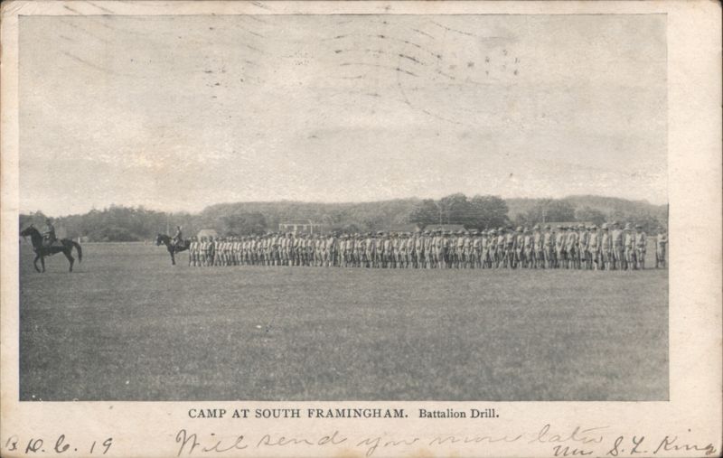 Battalion Drill at Camp in South Framingham Massachusetts