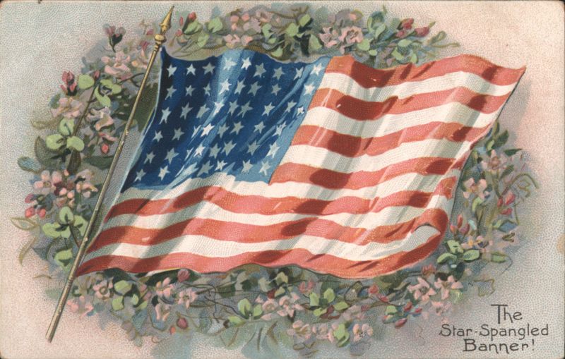 The Star-Spangled Banner American Flag & Floral Wreath
