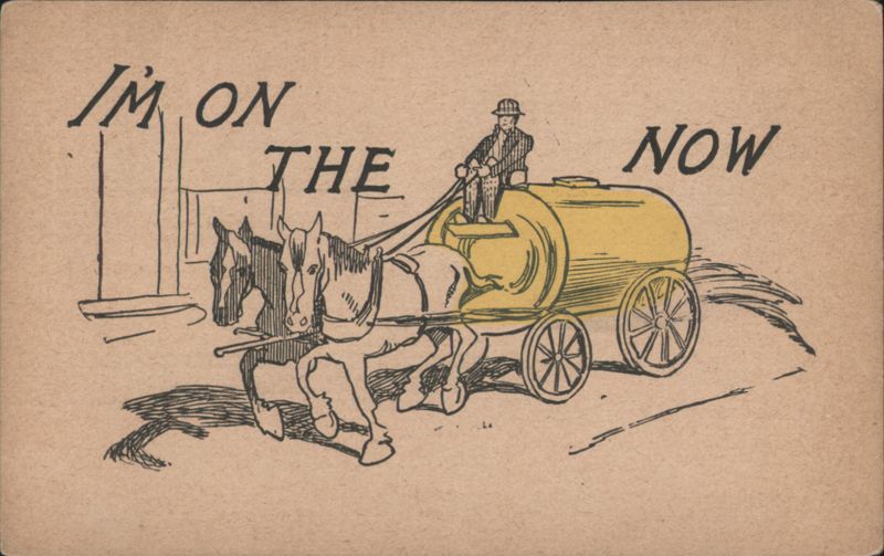I'm On The Water Wagon Now Humorous Illustration