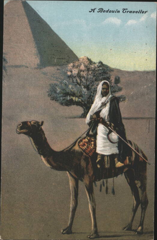 Bedouin Traveller on Camel with Pyramid Arab