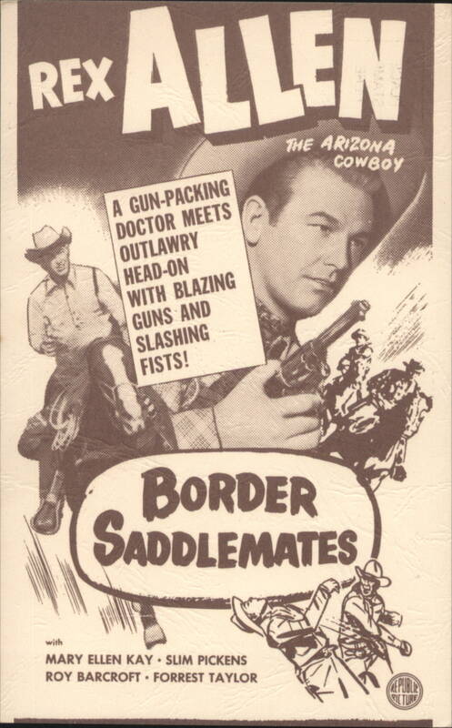 Rex Allen in Border Saddlemates Republic Pictures Movie