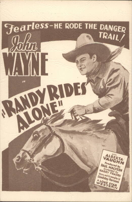 John Wayne in Randy Rides Alone Movie Advertisement