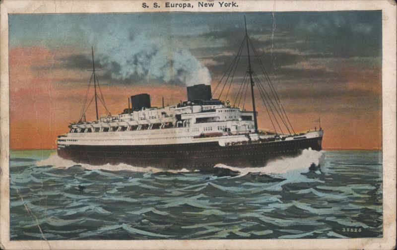 S.S. Europa Ocean Liner at Sea New York