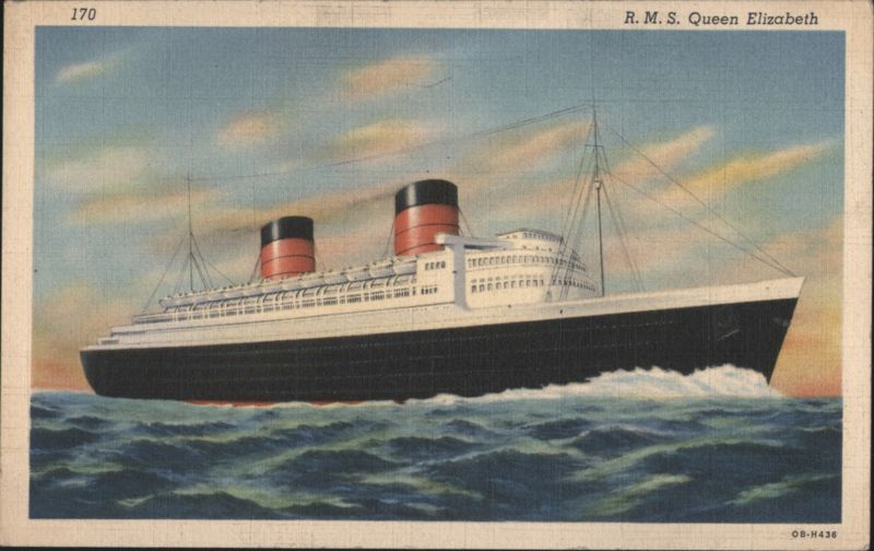 R.M.S. Queen Elizabeth Ocean Liner Cruise Ships