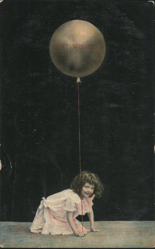 Girl Crawling with Best Wishes Balloon Children