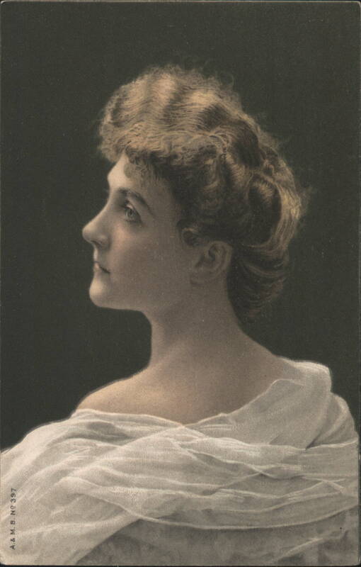 Profile Portrait of a Woman with Wavy Hair Women
