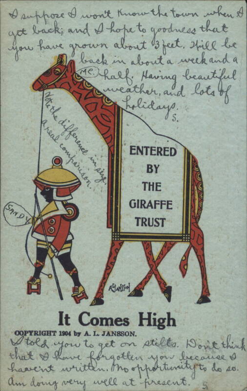 It Comes High Giraffe Trust & Person on Stilts by Jansson