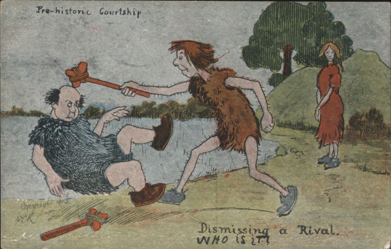 Pre-historic Courtship - Dismissing a Rival Comic PCK