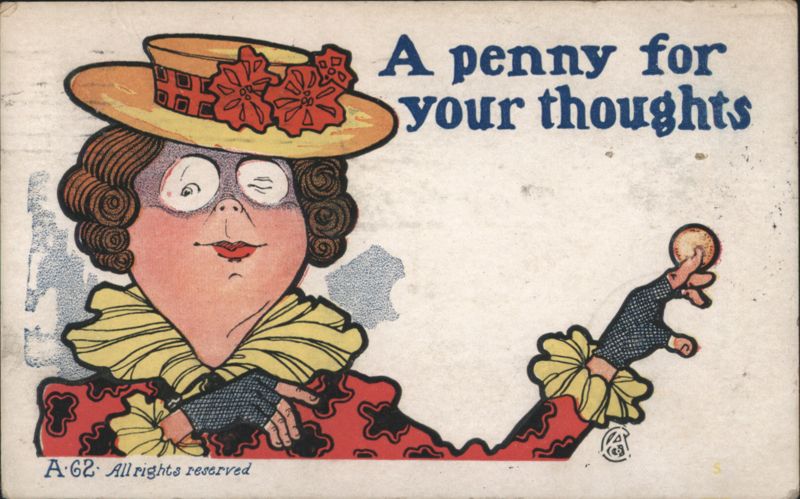 A Penny for Your Thoughts Woman with Pig Face Comic, Funny