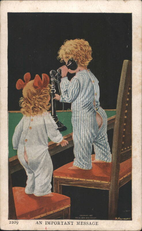 An Important Message - Children with Candlestick Telephone