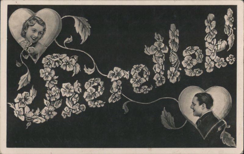 Szeretlek Floral Script with Couple in Hearts Couples