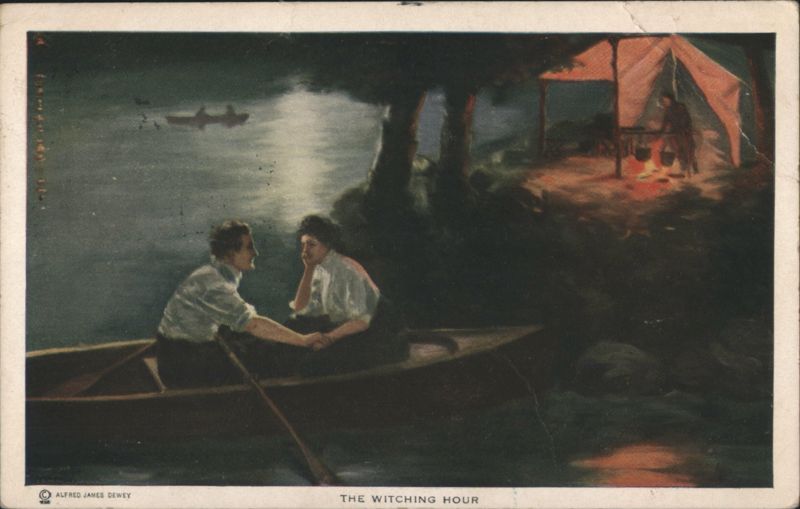 The Witching Hour Couple in Rowboat by Alfred James Dewey