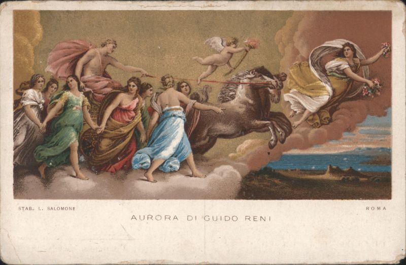 Aurora by Guido Reni, Stab. L. Salomone, Rome Italy