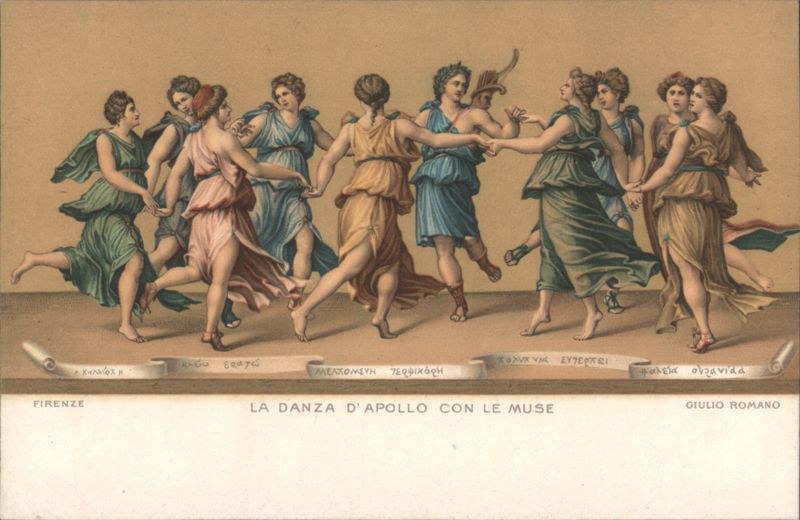 Apollo Dancing with the Muses by Giulio Romano Florence Italy